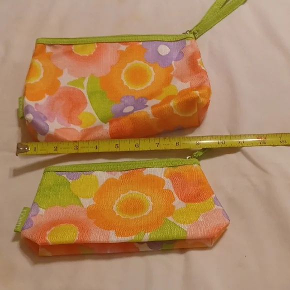 Floral Cosmetic Bag Set with Wristlet - Picture 3 of 5